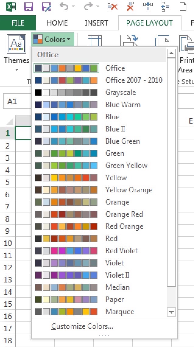 Excel Pie Chart Color Scheme