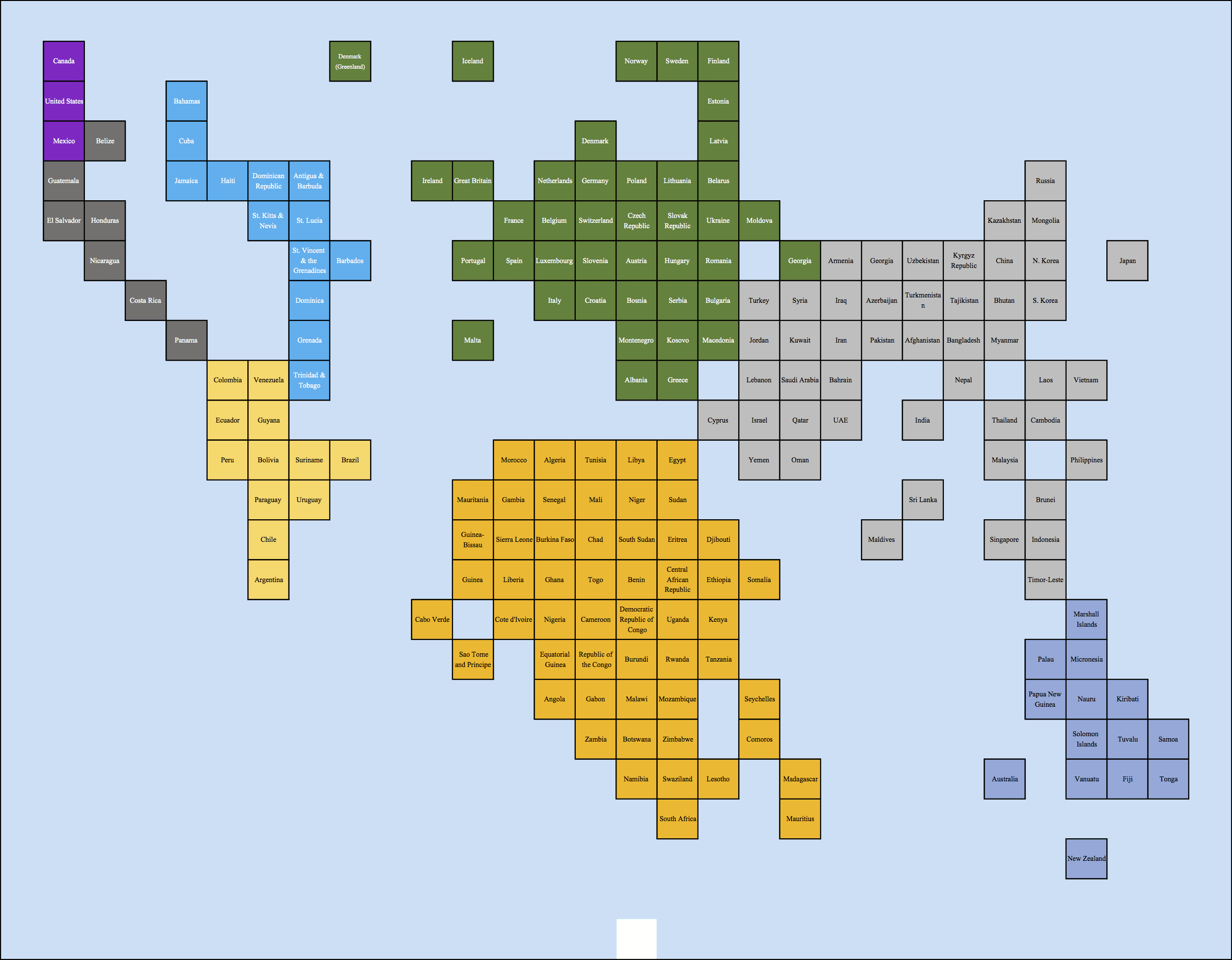 Grid Map Of The World The World Tile Grid Map   Policy Viz